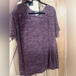 Daytrip Maroon Short Sleeve Striped Shirt
